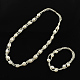 Set di gioielli di perle: collane e bracciali SJEW-R043-02-1