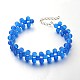 Transparent Glass Beaded Anklets AJEW-AN00081-2