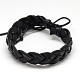 Trendy Unisex Casual Style Braided Waxed Cord and Leather Bracelets BJEW-L297-06-1