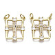 Brass Micro Pave Clear Cubic Zirconia Pendants ZIRC-N039-108-NF-1