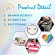 Craftdady 20Pcs 10 Style Flat Round Rainbow Strip Iron Brooches JEWB-CD0001-01-3