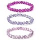 Bracelets extensibles en perles de verre rondes coupées en étoile pour femmes BJEW-JB09482-1