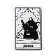 タロットテーマプリントアクリルパーツ  猫模様のチャーム付き長方形  正義xi  39x24x2.5mm  穴：1.8mm MACR-G061-04M-1