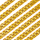 OLYCRAFT 14Yards Flat Round Plastic Paillette Gold Sequin Elastic Trim 2 Rows Sequin Ribbon Trim Sparkle Metallic Polyester Ribbon Garment Accessories for Sewing Craft Dress Embellishment OCOR-WH0082-04B-1