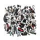 50 Stück selbstklebende Cartoon-Aufkleber aus PVC in Form einer schwarzen Katze STIC-G001-07-2