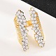 Латунные микро проложить манжеты кольца кубического циркония RJEW-C140-04G-3