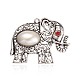 Antikes Silber überzogene Elefanten Legierung Rhinestone große Anhänger PALLOY-J546C-01AS-1