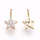 Brass Micro Pave Cubic Zirconia Charms KK-P157-07G-NF-2
