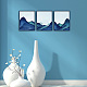 Superdant Mountain печать на холсте синие чернила мыть вид на горы абстрактные настенные картины 6 шт. без рамы произведения искусства для спальни AJEW-WH0173-128-4