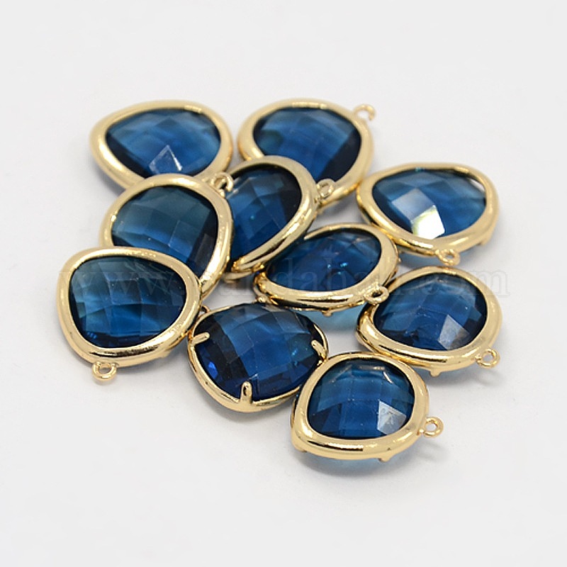 Wholesale Real 18K Gold Plated Brass Glass Pendants