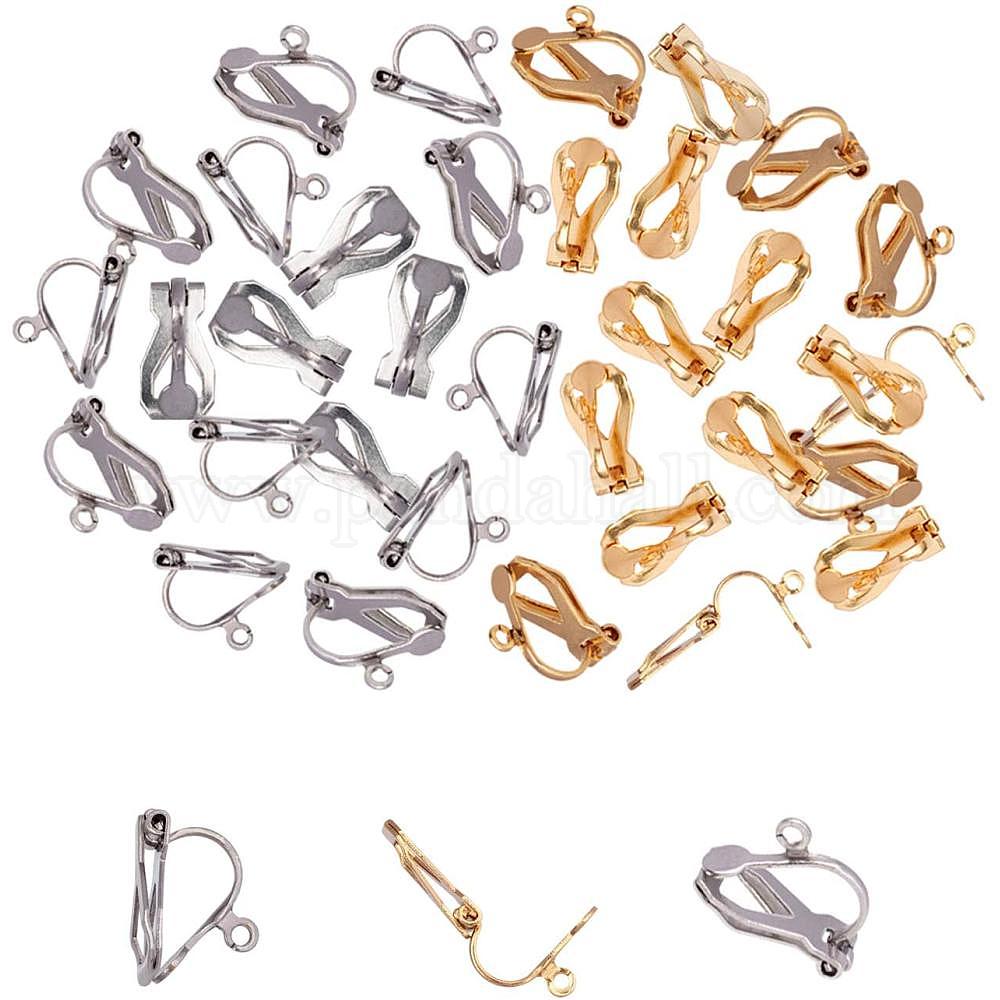 Shop UNICRAFTALE 40pcs(20pairs) Stainless Steel Clip-on Earrings for ...