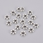Tibetan Style Spacer Beads, Lead Free & Cadmium Free, Antique Silver, Flat Round, about 8mm in diameter, 3mm thick, hole: 3mm