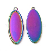 Ion Plating(IP) 304 Stainless Steel Pendant Cabochons Settings STAS-A070-45MC