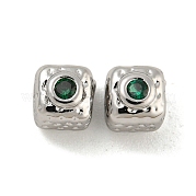 Латунные микро проложить кубического циркония бусы KK-G490-18P-01