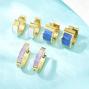 Серьги-кольца из нержавеющей стали 304 с эмалью EJEW-K268-20G-04