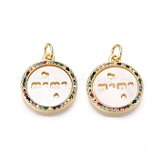 Латунные микропаве прозрачные подвески с фианитом KK-N254-206G