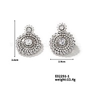 Винтажные классические медные серьги-гвоздики с цирконом ZU4811