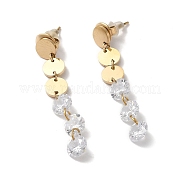Серьги стекло болтающийся EJEW-Q781-28G