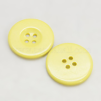 Lucid Round 2-Hole Shirt Button, Resin Button, Clear, About 20mm in Diameter, Hole: 1.5mm, About 200pcs/bag Resin Flat Round Clear