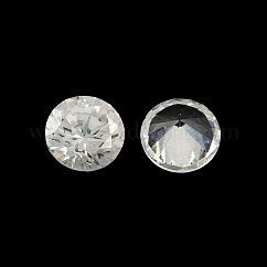 Cabochons à dos pointu de zircone cubique en forme de diamant, facette, clair, 14mm