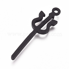 合金ペンダント  焼き付け塗料  ハロウィン用  ハロウィンの悪魔の杖  ブラック  29x8x2mm  穴：1.5mm
