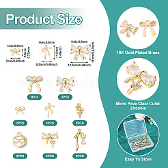 16шт 8 стиля латунные микропаве прозрачные кубические подвески из циркония&nbsp;KK-TA0001-89