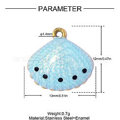 304 Edelstahl-Emaille-Anhänger&nbsp;STAS-OY019-13G