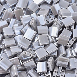 MIYUKIティラビーズ  日本製シードビーズ  2穴  （TL443)不透明な灰色の光沢  5x5x1.9mm  穴：0.8mm  約118PCS /ボトル  10 G /ボトル&nbsp;SEED-JP0008-TL0443