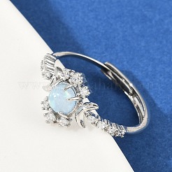 Латунные микро проложить пальцев кольца кубического циркония RJEW-D318-03P