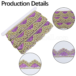 Блестящая кружевная лента из полиэстера&nbsp;SRIB-WH20020-049B