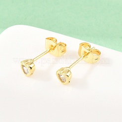 Boucles d'oreilles en laiton avec zircone cubique de micro pave&nbsp;EJEW-F405-22A-G04