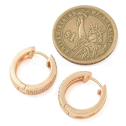 Pendientes de aro con circonita cúbica transparente y baño de latón&nbsp;EJEW-M090-01G-04
