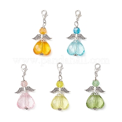 5 шт. подвеска в форме сердца ангела из стекла и акрила&nbsp;HJEW-JM03755