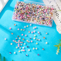 540 Stück 9 Farben mattierte Backfarbe Crackle-Glasperlen mit Glitzerpulver&nbsp;DGLA-TA0001-27