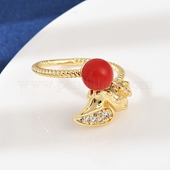 Латунные микро проложить манжеты кольца кубического циркония RJEW-C139-08G