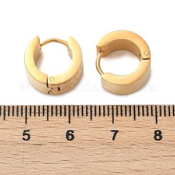 304ステンレススチール研磨効果フープピアス  イオンプレーティング（ip）  ゴールドカラー  13.5x7mm&nbsp;EJEW-M001-34G