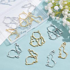 12 шт. 6 стильных больших подвесок из сплава с открытой задней частью PALLOY-OC0002-84