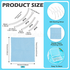 16 шт. 4 стиля 925 бусины-трубочки из стерлингового серебра STER-TA0001-41