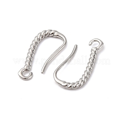 Крючки для сережек из латуни с прозрачным кубическим цирконием&nbsp;KK-L242-26P