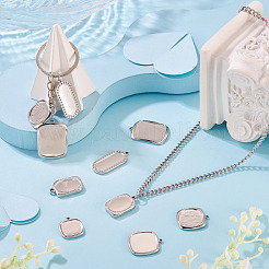 6 pièce 6 styles de pendentifs cabochons en acier inoxydable 304&nbsp;STAS-TA0005-71P