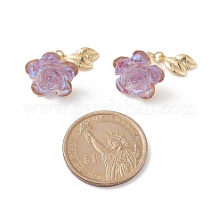 Harz Rose des Lebens Ohrstecker vorne hinten&nbsp;EJEW-TA00171