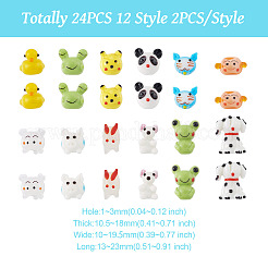 24 шт. 12 нити бусин-лэмпворк ручной работы с выпуклыми краями LAMP-KS0001-03