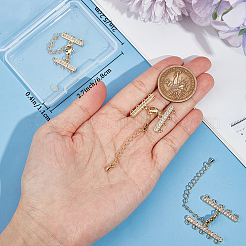 3 набор из 3 стилей латунных микро-паве прозрачных кубических цирконий удлинитель цепи KK-BBC0012-50