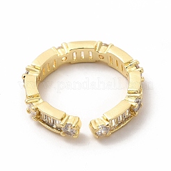 Прямоугольное открытое кольцо-манжета из кубического циркония&nbsp;KK-A180-41G-01