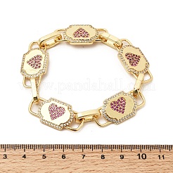 Латунные браслеты-цепочки с микропаве из кубического циркония для женщин&nbsp;BJEW-H639-14G