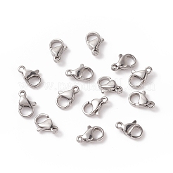 304ステンレススチール製ロブスタークロウ留め金  ステンレス鋼色  10x6x3mm  穴：1mm  約100個/箱&nbsp;STAS-PH0010-02B