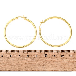 Латунь обруч серьги для женщин EJEW-I270-13B-G