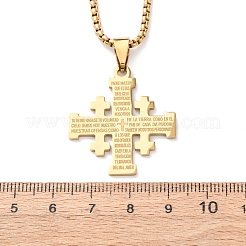 Цепочка-подвеска в виде Иерусалимского креста из нержавеющей стали 304&nbsp;LS-NJEW-NH0003-01G