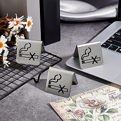 201 нержавеющая сталь гостиничный ресторан стол знак для некурящих палатка AJEW-WH0258-965