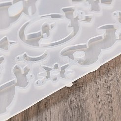ウサギのイヤリングペンダント DIY シリコン型  レジン型  UVレジン用  エポキシ樹脂工芸品作り  兎  122x134x4.5mm  内径：15~41x4.5~33mm  穴：2mm&nbsp;DIY-Q033-08B